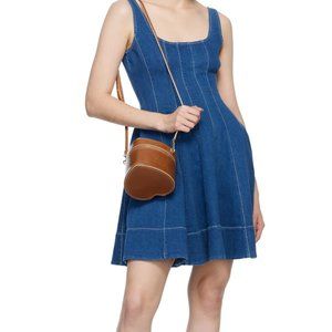 MARGE SHERWOOD Medium Heart Pouch in Brown MSRP$375 Rare Find